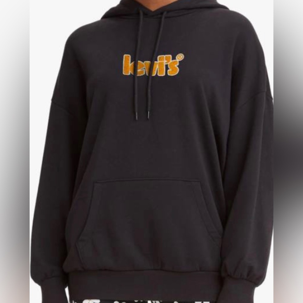 Men’s Large Black Levi’s Hoodie with Yellow characters